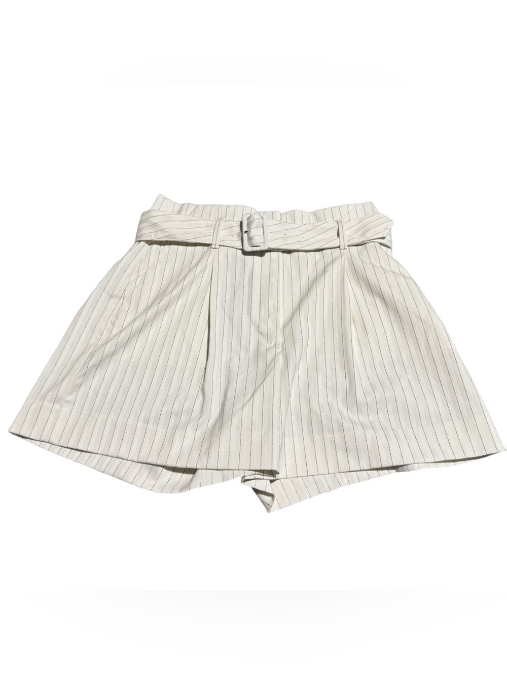 White House Black Market High Rise Pinstripe Short Women's 8 Belted Casual NWT - Picture 3 of 7